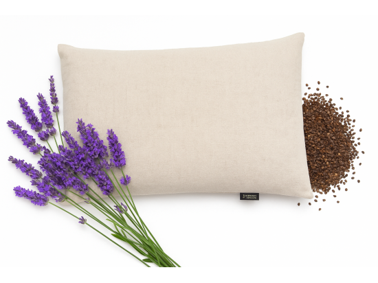 poduszka lniano-bawełniana z łuską gryki i lawendą premium zdrowy sen