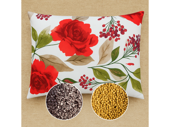 poduszka z łuska gryki i gorczycą naturalna  ekologiczna