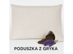poduszka z łuską gryki i lawendą w poszewce len-bawełna