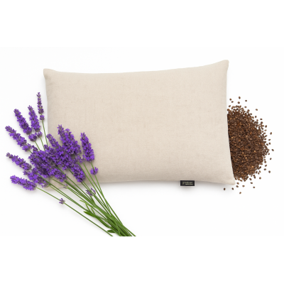 poduszka lniano-bawełniana z łuską gryki i lawendą premium zdrowy sen